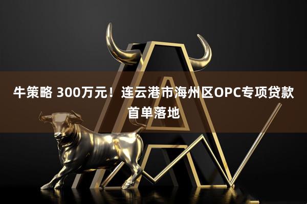 牛策略 300万元!连云港市海州区OPC专项贷款首单落地